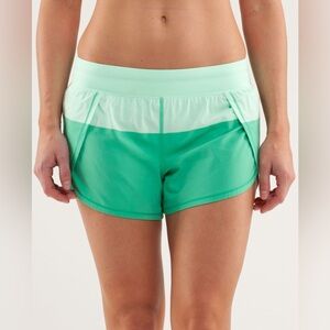 Lululemon Run: Breeze‎ By Short Fresh Teal / Very Green 3.5” Size 6